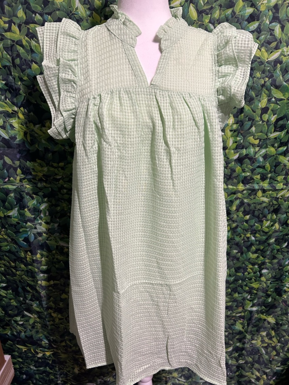 Light Green Ruffle Sleeve Women’s Dress
